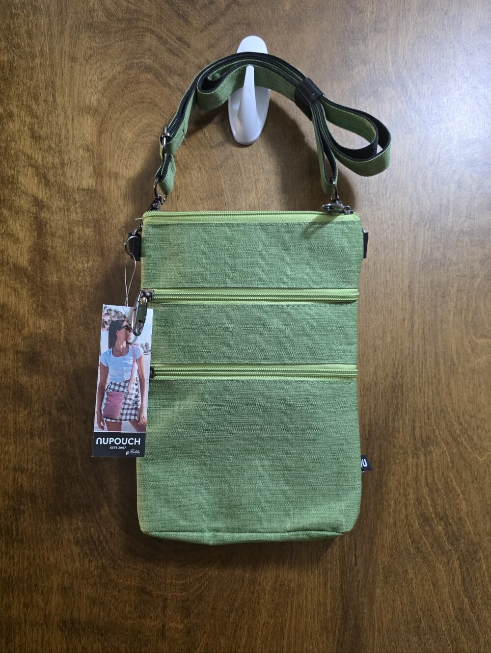 NWT Nupouch Green Crossbody Sling Bag